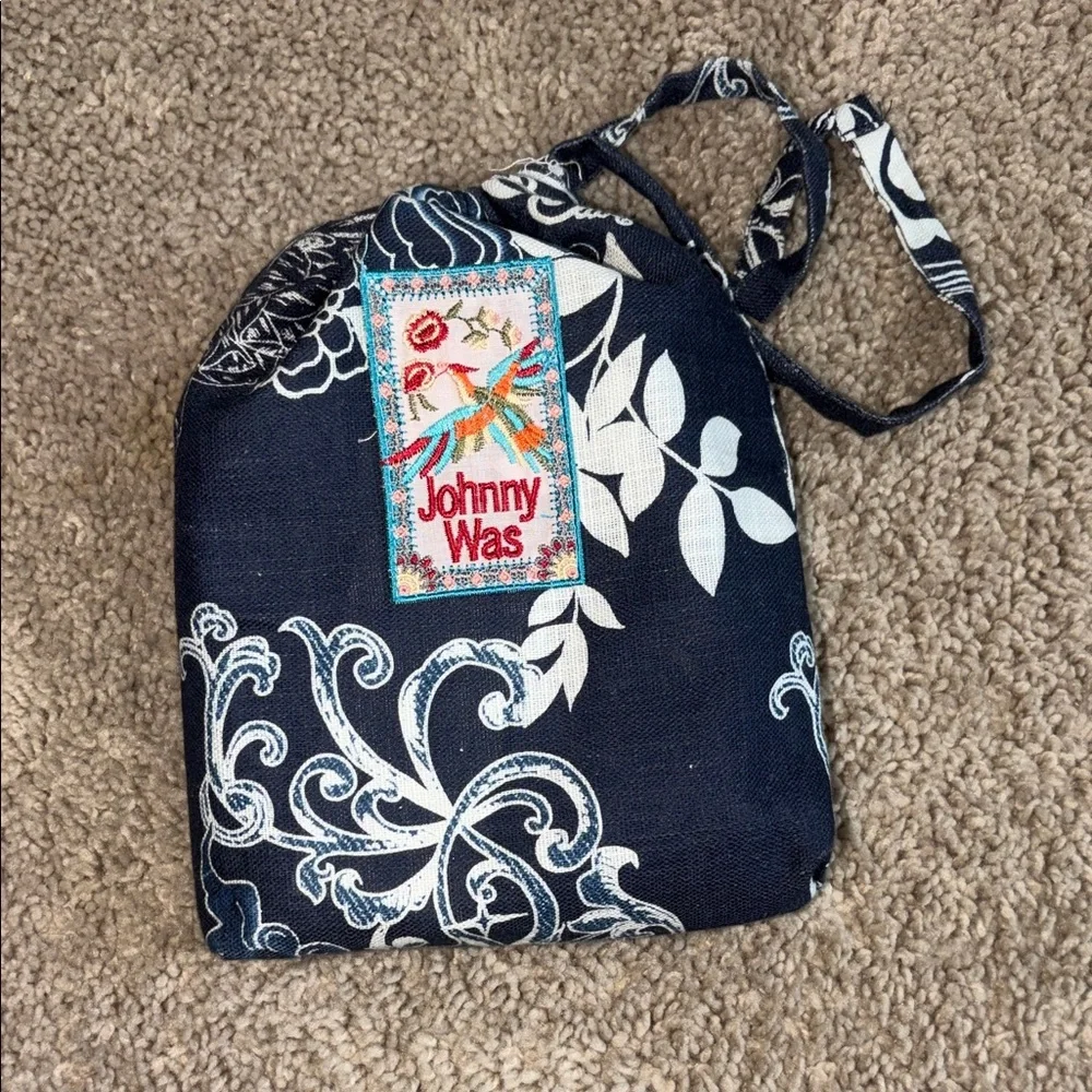 Johnny Was Navy and White Floral KING SIZE PILLOW SHAMMY (ONLY 1 SHAMMY)
